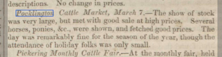 Yorkshire Gazett 14 Mar 1846